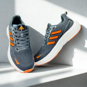 Premium Grey-Orange Sneakers